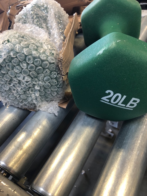 Photo 3 of Amazon Basics Neoprene Workout Dumbbell Light Green 20-Pound, Set of 2 Weight Set