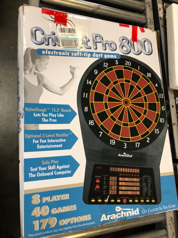 Photo 2 of Arachnid Cricket Pro 800 Electronic Dartboard with NylonTough Segments for Improved Durability and Playability and Micro-thin Segment Dividers for ReducedBounce-outs , Black