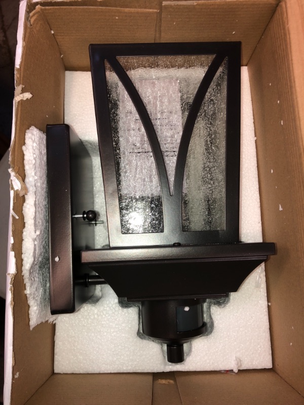 Photo 1 of CLOUDY BAY Motion Sensor Outdoor Wall Lantern, Dual-Bright Wall Light for Entryway Porch Doorway Garage Balcony,E26 Filament LED Bulb Included,Oil Rubbed Bronze
