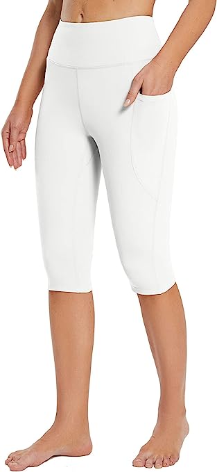 Photo 1 of BALEAF Capri Leggings for Women Knee Length Capris for Casual Summer Yoga Workout Exercise Capris with Pockets
