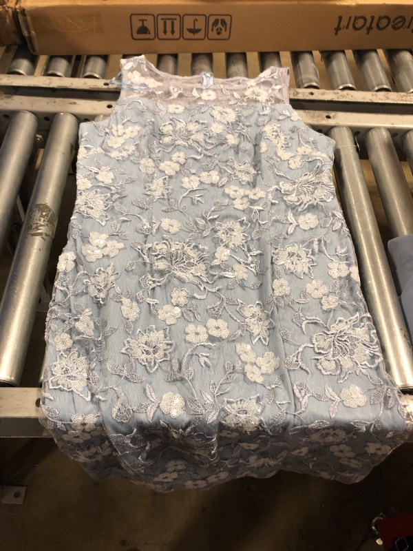 Photo 1 of Alex Evenings Sequin Lace Sheath Dress & Chiffon Jacket in Light Blue