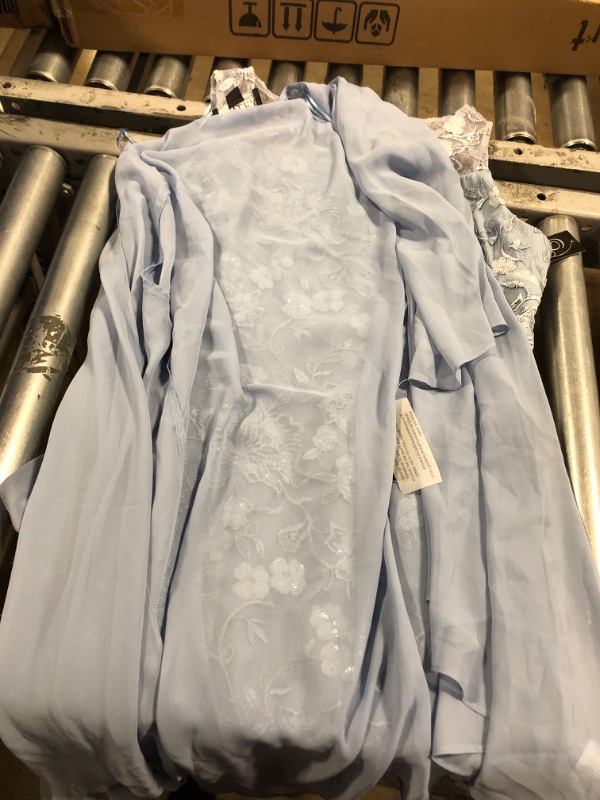 Photo 1 of Alex Evenings Sequin Lace Sheath Dress & Chiffon Jacket in Light Blue