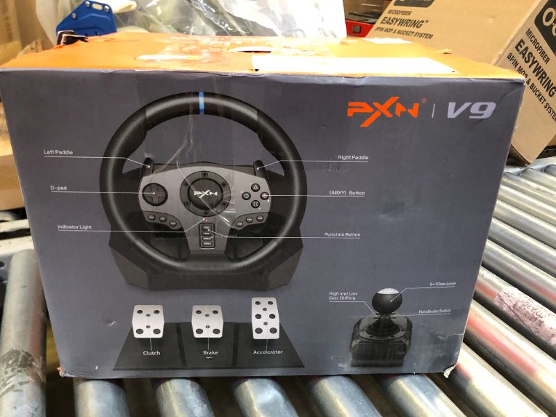 Photo 4 of PXN V9 Gaming Racing Wheel with Pedals and Shifter, Steering Wheel for PC, Xbox One, Xbox Series X/S, PS4, PS3 and Nintendo Switch