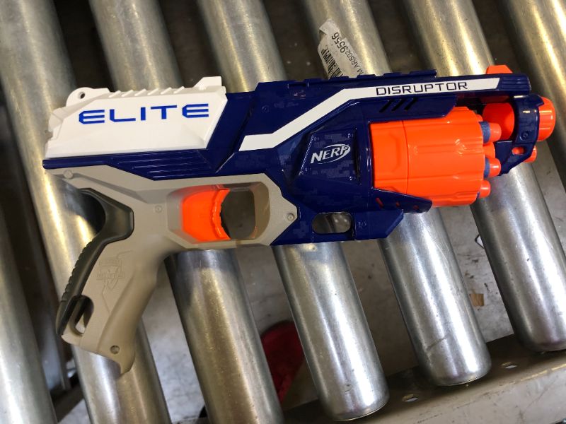 Photo 2 of NERF Disruptor Elite Blaster - 6-Dart Rotating Drum, Slam Fire, Includes 6 Official Elite Darts