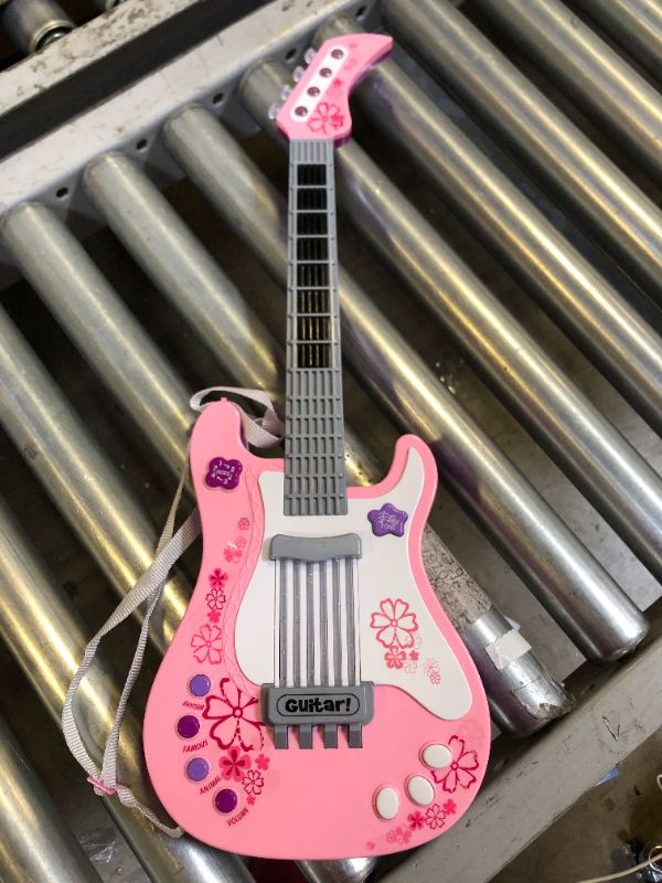 Photo 2 of M SANMERSEN Kids Guitar for Girls Music Toys Guitar for Kids Toddler Electric Guitar with Strap Kids Pink Guitar Musical Instrument Toys for 3 4 5 Year Old Girls Gifts No String Pink