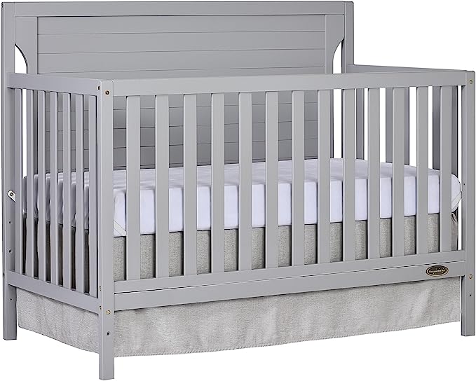 Photo 1 of Dream On Me Cape Cod 5-in-1 Convertible Crib in Pebble Grey, Greenguard Gold Certified , 50x30x44 Inch (Pack of 1)  *** ITEM HAS SMALL SCRATCH ***
