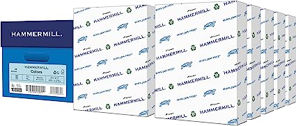 Photo 1 of Hammermill Colored Paper, 20 lb Blue Printer Paper, 8.5 x 11-10 Ream (5,000 Sheets) - Made in the USA, Pastel Paper, 103309C  *** ITEMS ARE LOOSE IN BOX ***
