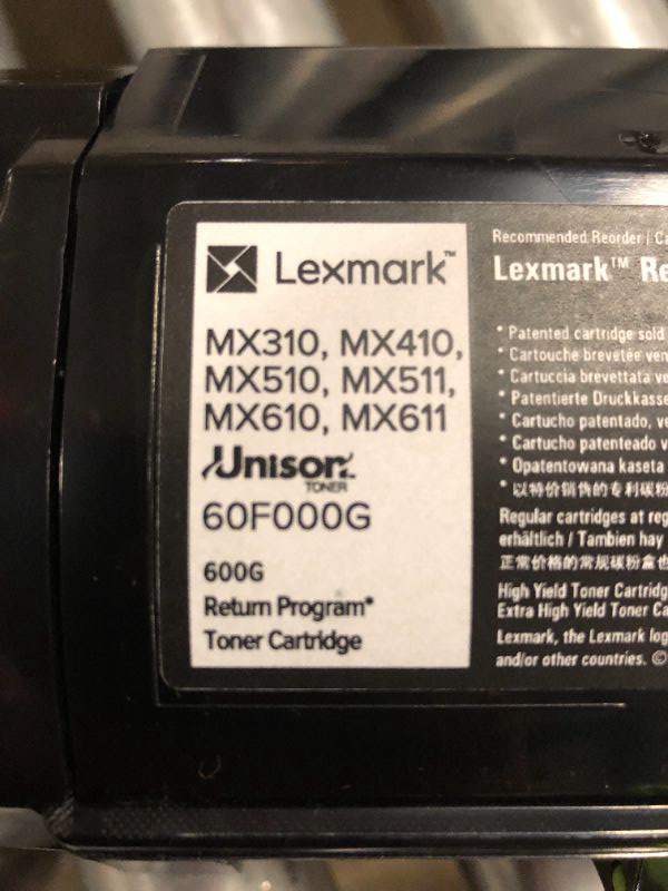 Photo 3 of Lexmark 60F1000 Return Program Toner,Black