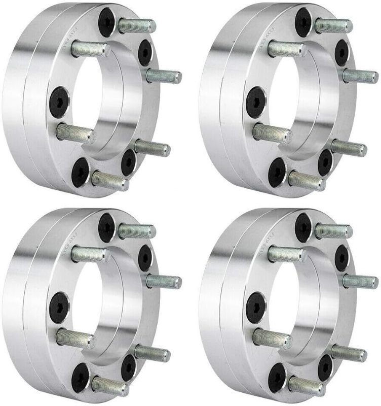 Photo 1 of 4 pcs 2" 50mm Wheel Spacers 8 x6.5 to 6x5.5 Compatible with 2011 2012 2013 2014 2015 2016 Ram 1500 Wheel Adapters Silver
