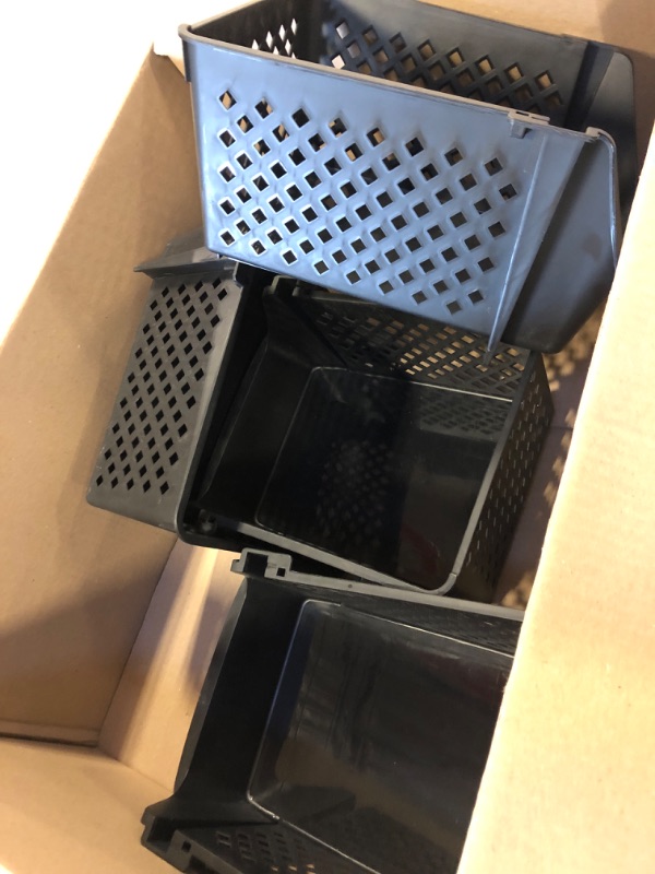 Photo 1 of 4 BLACK TSTORAGE BINS WITH OPENING 14X 9X 7 