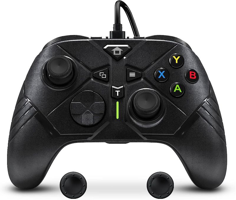 Photo 1 of Miss Home Black Xbox One Wired Controller with Back Button, Gaming Joypad Controllers with 3.5mm Audio Jack for Xbox One/S/X/PC Windows 10 Game Control with Button Caps
