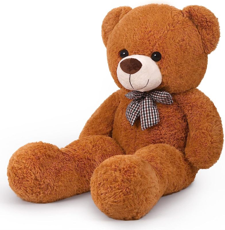 Photo 1 of Giant Teddy Bear Stuffed Animals Plush Toy Cute Life Size Big Plush Teddy Bear for Kids Girlfriend, Soft Stuffed Bear Animals for Birthday Valentine's Day Anniversary Christmas(120cm/47.2inch, Brown)
