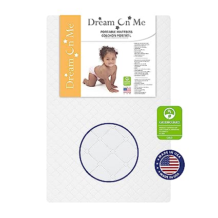 Photo 1 of Dream On Me Sunset 3” Extra Firm Fiber Crib Mattress, Greenguard Gold Certified, Waterproof Vinyl Cover, Baby Mattresses for Cribs, Fits Mini and Portable Cribs
