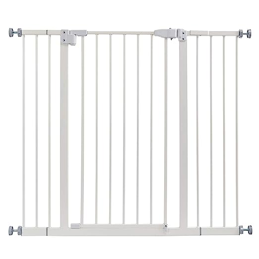 Photo 1 of 42" Baby Gate for Stairs, Auto Close Extra Tall Walk Thru Safety Gate Dog Pet Pressure Mounted Baby Gate for Doorways, Banister, Dual Locking. Includes 4" & 6" Extension, 36" High
