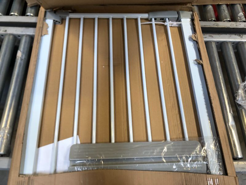 Photo 2 of 42" Baby Gate for Stairs, Auto Close Extra Tall Walk Thru Safety Gate Dog Pet Pressure Mounted Baby Gate for Doorways, Banister, Dual Locking. Includes 4" & 6" Extension, 36" High
