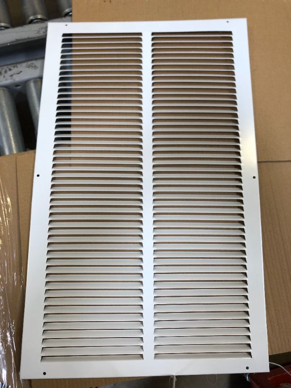 Photo 2 of 14"W x 24"H [Duct Opening Measurements] Steel Return Air Grille (AGC Series) Vent Cover Grill for Sidewall and Ceiling, White | Outer Dimensions: 15.75"W X 25.75"H for 14x24 Duct Opening Duct Opening Size: 14"x24"