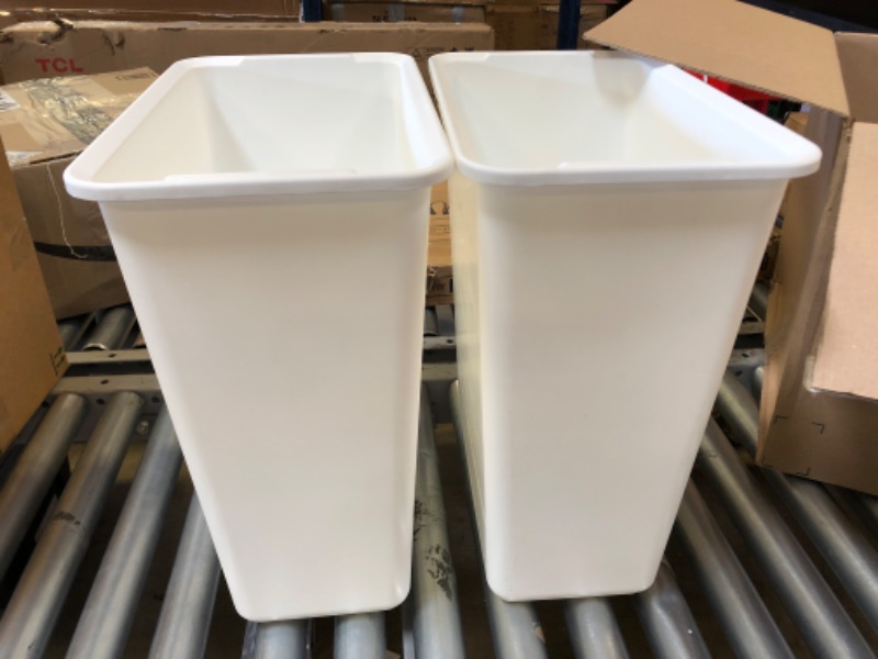 Photo 2 of 2 pieces  Rubbermaid Open Top Wastebasket, White - 36 qt