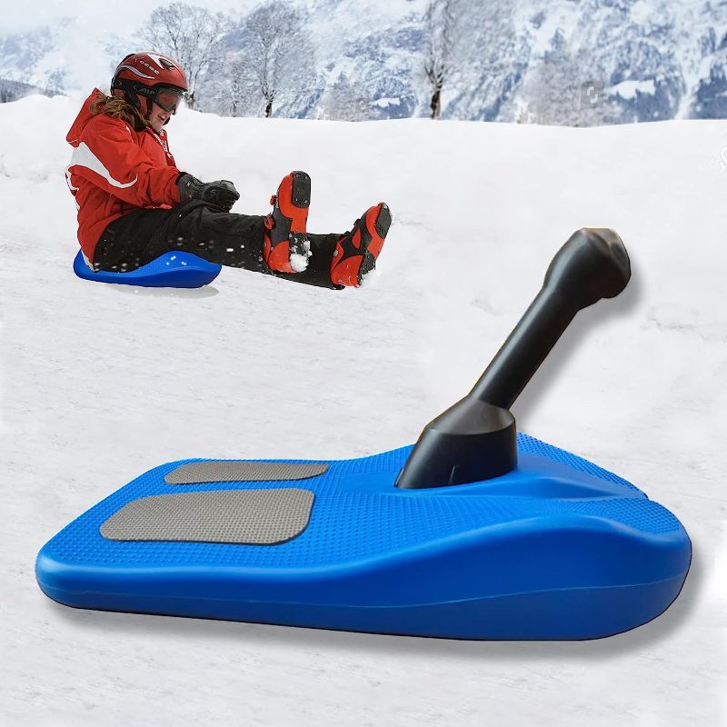 Photo 1 of Femont Ski Scooter Snow Sled Board for Outdoor Sports, Cold-Resistant Snowboard Snow Sleigh Kick-Scooter with Strength Handle for Using on Snow,Grass,Sand Downhill Sliding,Winter Toys