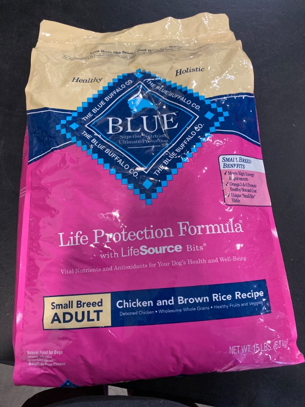 Photo 2 of Blue Buffalo Life Protection Formula Small Breed Adult Chicken & Brown Rice Recipe Dry Dog Food, 15-lb Bag NEW