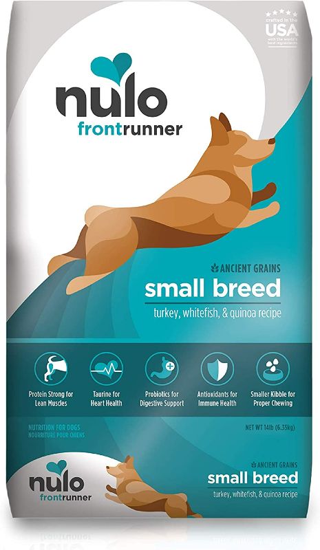 Photo 1 of Nulo Frontrunner Ancient Grains Turkey, Whitefish & Quinoa Small Breed Dry Dog Food, 14-lb bag NEW