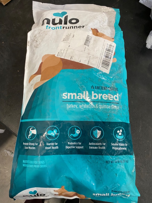 Photo 2 of Nulo Frontrunner Ancient Grains Turkey, Whitefish & Quinoa Small Breed Dry Dog Food, 14-lb bag NEW