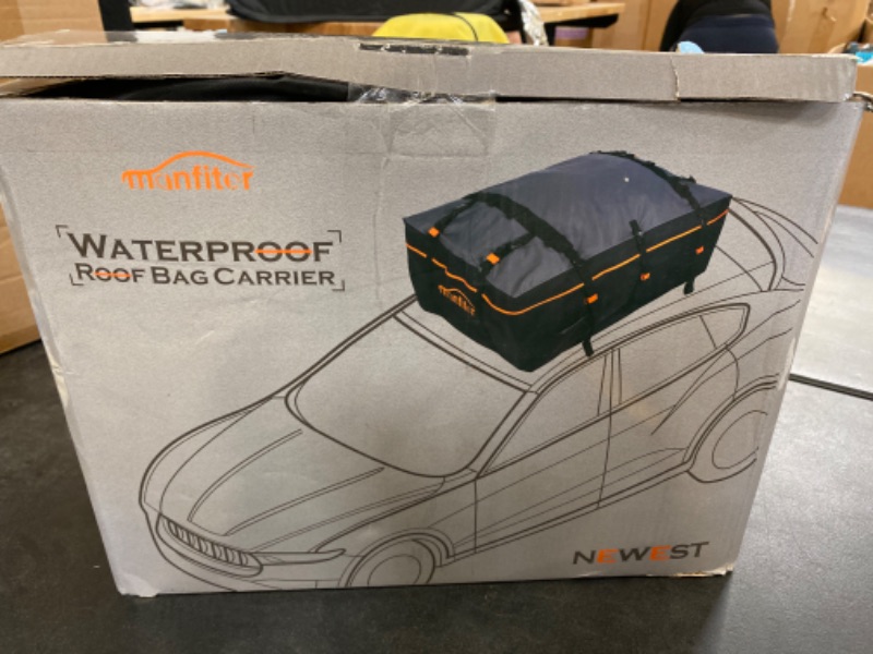 Photo 3 of Manfiter Roof Cargo Carrier Bag (20 Cubic Feet) Heavy Duty Roof Bag with Anti-Slip Mat Waterproof Excellent Quality Rooftop Cargo Box for All Vehicle with/Without Rack NEW 
