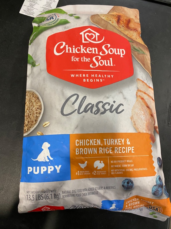 Photo 2 of Chicken Soup for the Soul Puppy Chicken, Turkey & Brown Rice Recipe Dry Dog Food, 13.5-lb bag NEW 