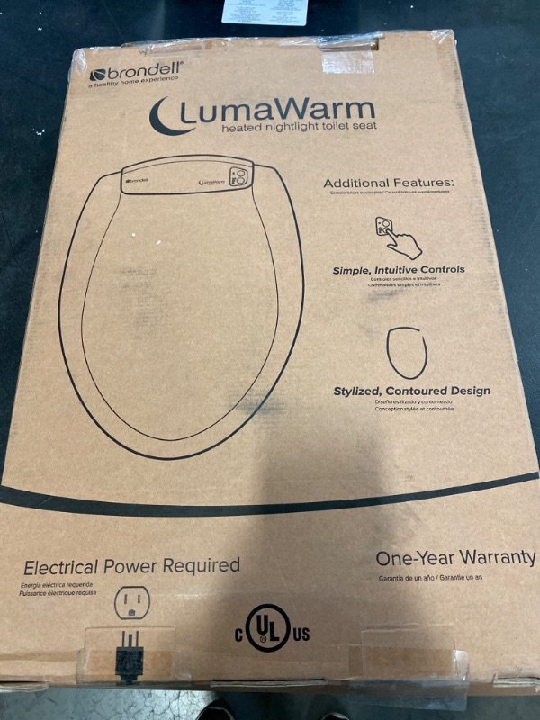 Photo 3 of Brondell L60-RW LumaWarm Heated Nightlight Round Toilet Seat, White Round White NEW 