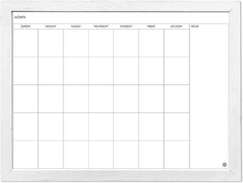 Photo 1 of Calendar Board, Dry Erase Board for Wall, Wall Mount White Board Calendar, Home or Office Decor for to-Do Lists, White Wood Frame, 20 inches x 30 inches NEW