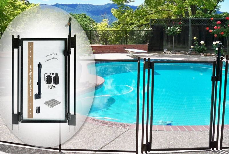 Photo 1 of 1 piece Pool Fence DIY by Life Saver Self-Closing Gate Kit, Black NEW 