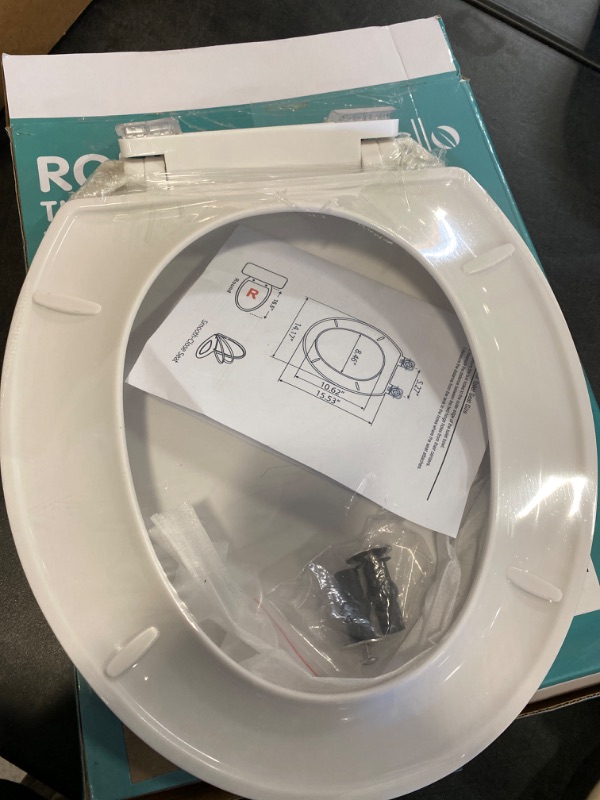 Photo 1 of Round Toilet Seat, Slow Close, Thickened Material, No Wiggle Never Loosen, Easy To Install And Clean, Fit Most Round Toilets, White (16.5”) NEW
