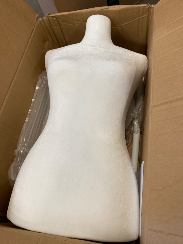 Photo 3 of Female Mannequin Torso Dress Form w/Adjustable Tripod Stand Base Style (White) NEW