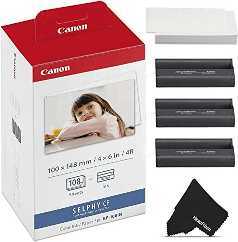 Photo 3 of Canon Selphy CP1300 Wireless Compact Photo Printer with AirPrint and Mopria Device Printing, Black (2234C001) Black Printer, Sony  Digital Camera (Black),Canon  Ink/Paper Set NEW 