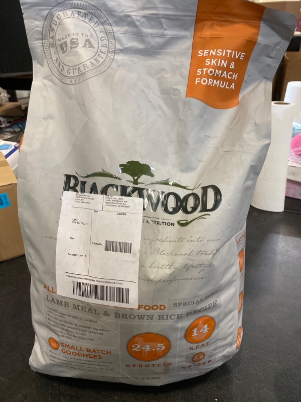 Photo 2 of Blackwood Dog Food Made in USA Slow Cooked Dry Dog Food [Sensitive Skin and Stomach Dog Food to Solve Food Sensitivities Naturally], Lamb & Brown Rice Recipe, 15 lb. bag 15 Pound (Pack of 1) Lamb & Brown Rice NEW 