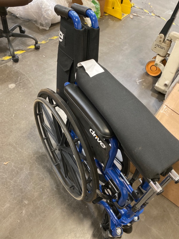 Photo 2 of Blue Streak Wheelchair with Flip Back Desk Arms, 18 in. Seat and Swing Away Footrest