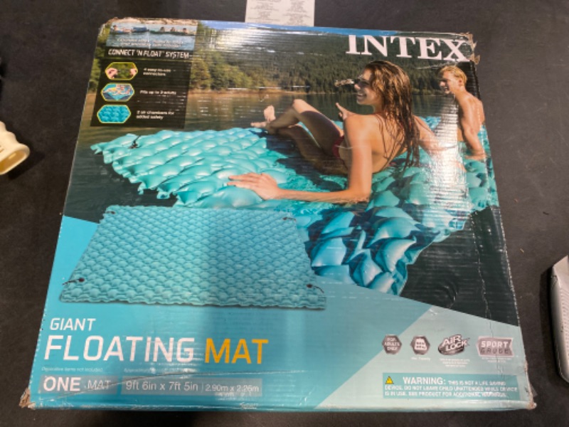 Photo 3 of Intex Giant Inflatable Floating Mat, 114" X 84", Blue 114 X 84" NEW 