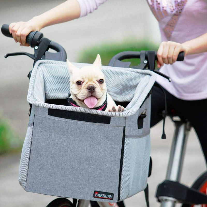 Photo 1 of Pet Carrier Bicycle Basket Bag Pet Carrier/Booster Backpack for Dogs and Cats with Big Side Pockets,Comfy & Padded Shoulder Strap,Travel with Your Pet Safety?Grey? NEW