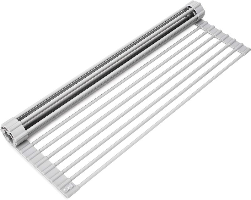 Photo 1 of Surpahs Over The Sink Multipurpose Roll-Up Dish Drying Rack (Warm Gray, Large - 20.5" x 13.1") NEW 