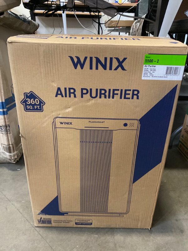 Photo 3 of Winix 5500-2 Air Purifier with True HEPA, PlasmaWave and Odor Reducing Washable AOC Carbon Filter Medium , Charcoal Gray NEW 