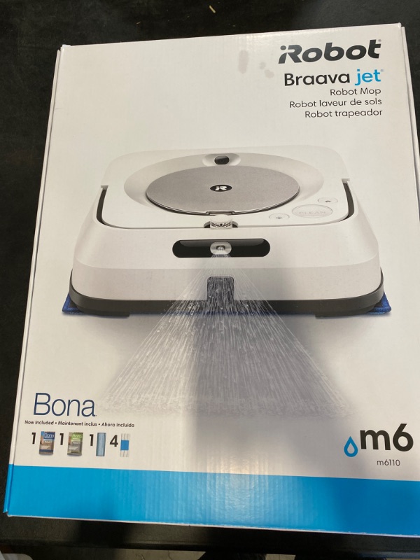Photo 5 of iRobot Braava Jet M6 Ultimate Robot Mop- Wi-Fi Connected, Precision Jet Spray, Smart Mapping, Works with Alexa, Ideal for Multiple Rooms, Recharges and Resumes, White