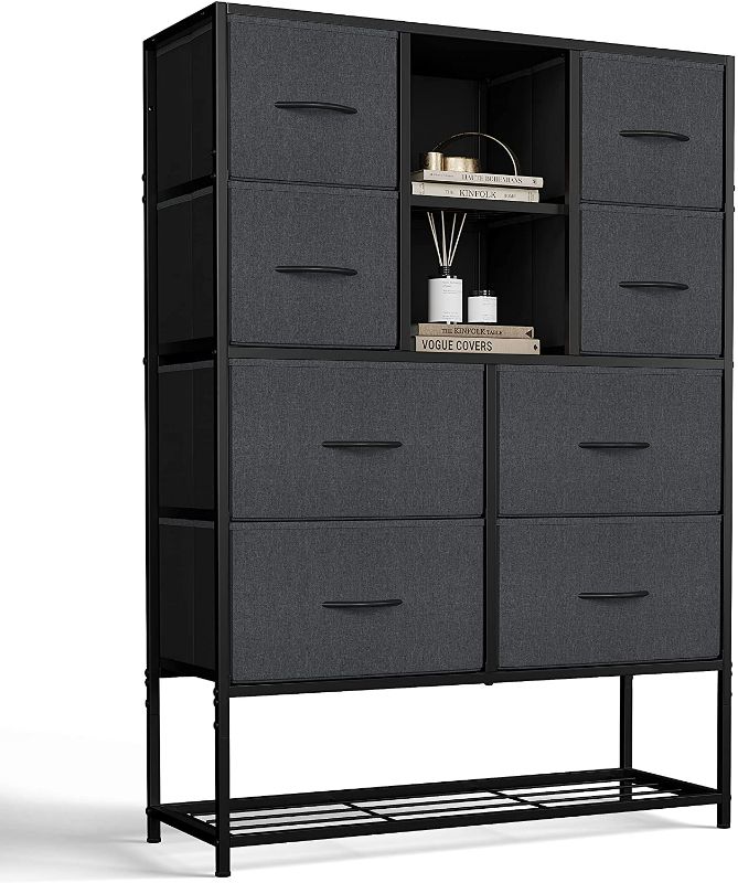 Photo 1 of CubiCubi Dresser for Bedroom with Shoe Racks Shelf, Storage Organizer 8 Drawer Dresser for Living Room, Closet Hallway, Black Grey NEW 