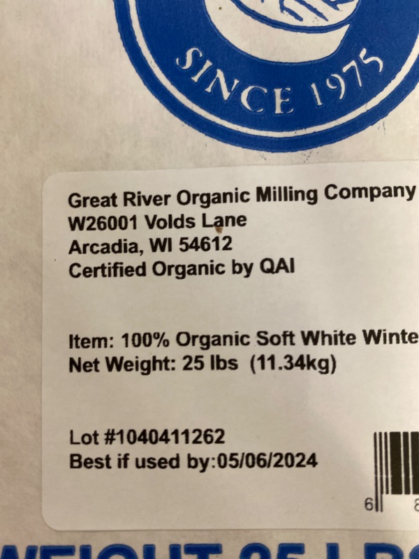 Photo 3 of Great River Organic Milling, Whole Grain, Soft White Winter Wheat, Organic, 25-Pounds (Pack of 1) NEW