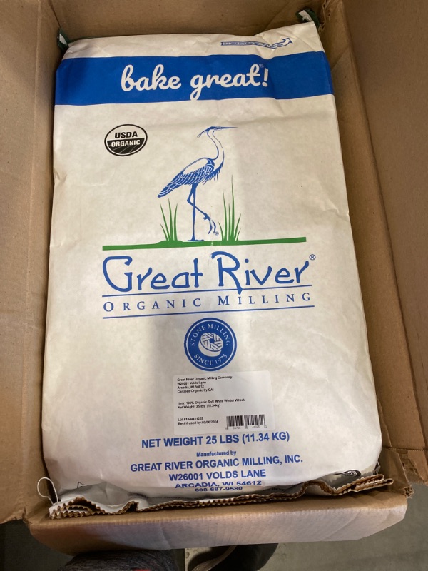 Photo 2 of Great River Organic Milling, Whole Grain, Soft White Winter Wheat, Organic, 25-Pounds (Pack of 1) NEW
