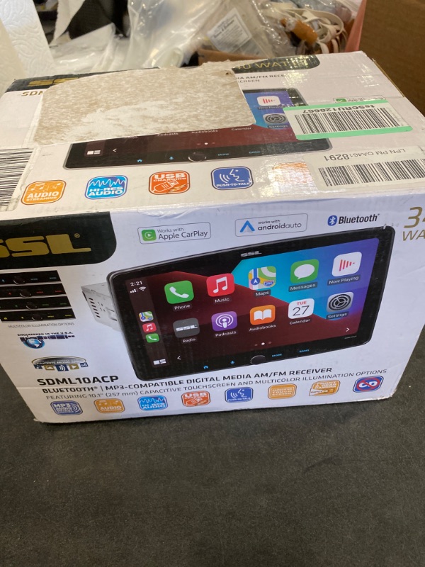 Photo 3 of (CAMERA DOESN'T WORK)
Sound Storm Laboratories SDML10ACP Single Din Chassis, Detachable 10 Inch Capacitive Touchscreen, Apple CarPlay, Android Auto, Bluetooth, No DVD, RGB Illumination, High Resolution FLAC Audio NEW
