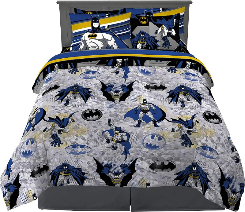 Photo 1 of Franco Kids Bedding Super Soft Comforter and Sheet Set with Sham, 7 Piece Full Size, Batman NEW 