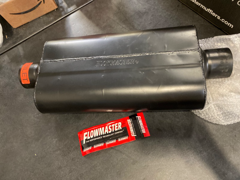 Photo 2 of Flowmaster 943050 50 Delta Flow Muffler - 3.00 Center IN / 3.00 Center OUT - Moderate Sound, Black NEW