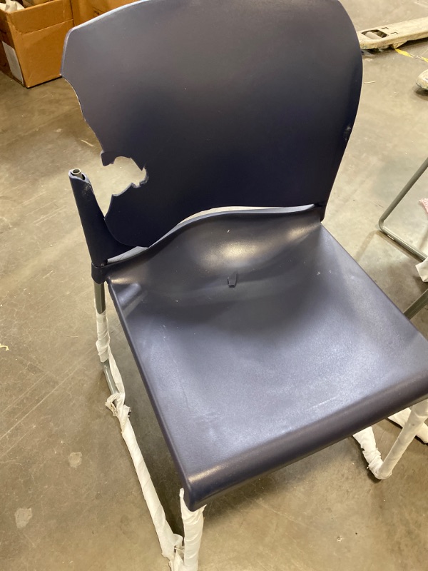 Photo 2 of 3 Pack Flash Furniture HERCULES Series 880 lb. Capacity Navy Full Back Contoured Stack Chair with Gray Powder Coated Sled Base Navy 3 Pack