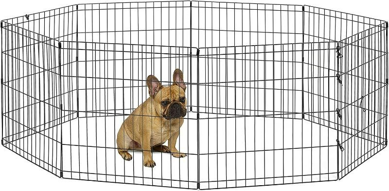 Photo 1 of  Foldable Exercise Pet Playpen, Black, Small/24 Inch x 24 Inch