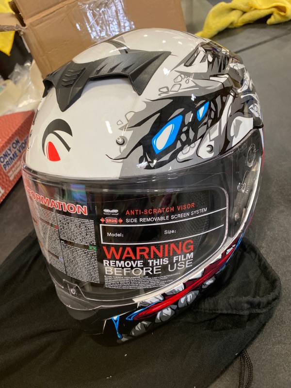 Photo 3 of MotuoMr Unisex-Adult Full Face Motorcycle Helmet DOT Approved Motorbike Moped Street Bike Racing Crash Helmet with Graphic NEW 