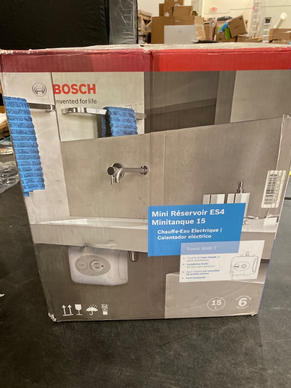 Photo 3 of Bosch Electric Mini-Tank Water Heater Tronic 3000 T 4-Gallon (ES4) - Eliminate Time for Hot Water - Shelf, Wall or Floor Mounted 4 Gallon